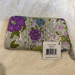 Vera Bradley Watercolor Floral Zip-Around Accordion Wallet in Watercolor pattern